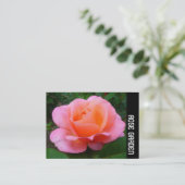 Zijband - Roze Rose Visitekaartje (Staand voorkant)