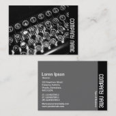 Zijband - schrijfmachine visitekaartje (Voorkant / Achterkant)