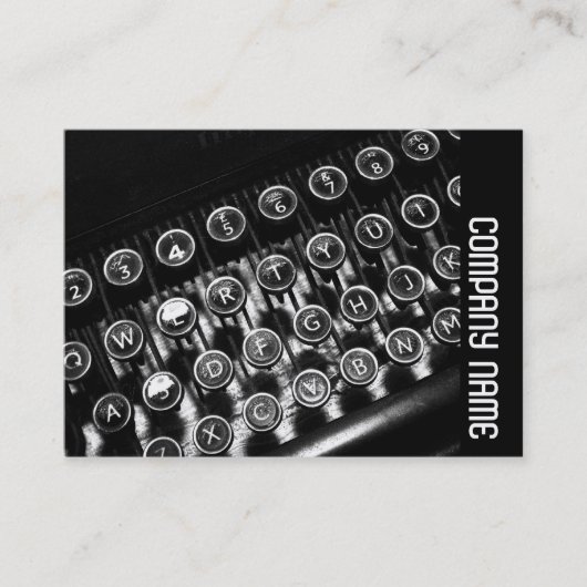 Zijband - schrijfmachine visitekaartje (Voorkant)