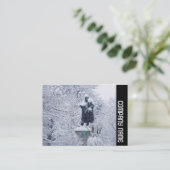 Zijband - sneeuw in het park visitekaartje (Staand voorkant)