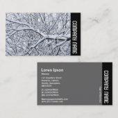 Zijband - Snowy Branches Visitekaartje (Voorkant / Achterkant)