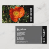 Zijband - Welsh Poppy (Oranje) Visitekaartje (Voorkant / Achterkant)