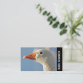 Zijband - Witte gans Visitekaartje (Staand voorkant)