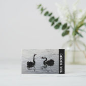 Zijband - Zwarte-swans-groet Visitekaartje (Staand voorkant)