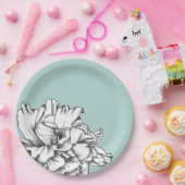 Zijbloem op Aqua Paper Bord (Feest)