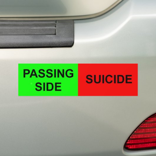zijbumper bumpersticker (Op auto)