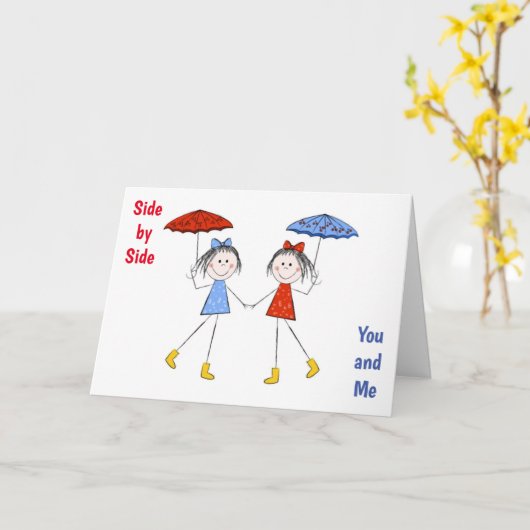 *ZIJDE AAN ZIJDE ZAL HET ALTIJD* FRIENDSHIP KAART  (Gele Bloem)