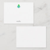 Zijde Aqua & Groene Abstracte Boom Notitiekaartje (Voorkant / Achterkant)