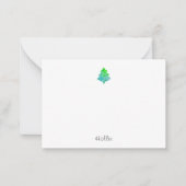 Zijde Aqua & Groene Abstracte Boom Notitiekaartje (Voorkant)