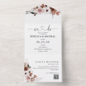 Zijde Bloemen Alles in een bruiloft Uitnodigen All In One Uitnodiging (Binnen)