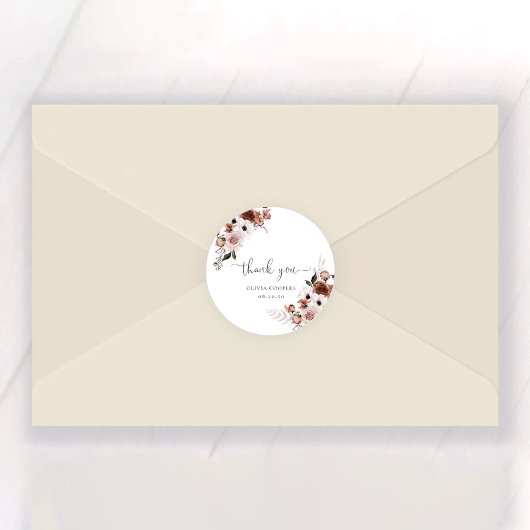 Zijde Bloemen Baby shower Classic Ronde Sticker