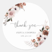 Zijde Bloemen Baby shower Classic Ronde Sticker (Voorkant)