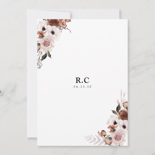 Zijde Bloemen Bruids Douche Uitnodiging (Achterkant)