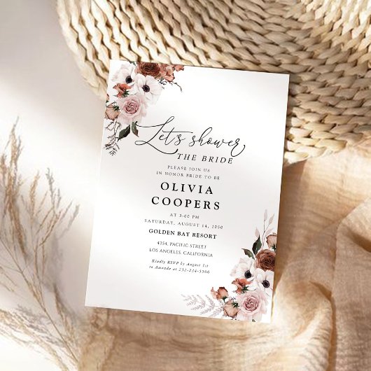 Zijde Bloemen Bruids Douche Uitnodiging