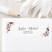 Zijde Bloemen Bruiloft Retouradres Label (Insitu)