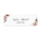 Zijde Bloemen Bruiloft Retouradres Label (Voorkant)