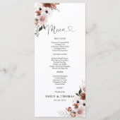 Zijde Bloemen Huwelijksceremonie Menu (Voorkant)