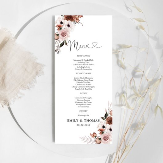 Zijde Bloemen Huwelijksceremonie Menu