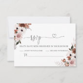Zijde Bloemen Huwelijksceremonie RSVP Kaart (Voorkant)