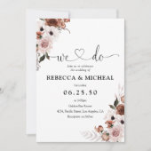 Zijde Bloemen Huwelijksceremonie Uitnodiging (Voorkant)