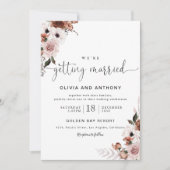 Zijde Bloemen Huwelijksceremonie Uitnodiging (Voorkant)