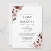 Zijde Bloemen Huwelijksceremonie Uitnodiging (Voorkant)