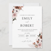 Zijde Bloemen Huwelijksceremonie Uitnodiging (Voorkant)