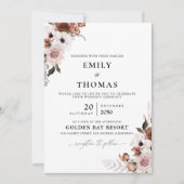 Zijde Bloemen Huwelijksceremonie Uitnodiging (Voorkant)