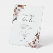 Zijde Bloemen Signature Drinken Teken Reclamebord Met Voetstuk (Voorkant)