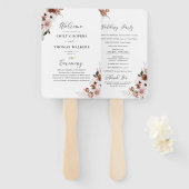 Zijde Bloemen Trouwprogramma Hand Fan Handwaaier (Voorkant en achterkant)