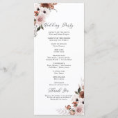 Zijde Bloemen Trouwprogramma Programmakaart (Achterkant)