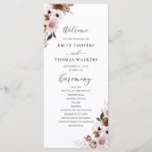 Zijde Bloemen Trouwprogramma Programmakaart (Voorkant)