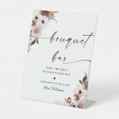 Zijde Bloemen Vrijgezellenfeest Boeket Bar Teken Reclamebord Met Voetstuk (Voorkant)