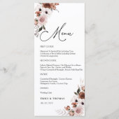 Zijde Bloemen Vrijgezellenfeest Menu (Voorkant)