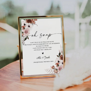 Zijde Bloemen Vrijgezellenfeest Oh Snap Sign Reclamebord Met Voetstuk