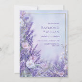 Zijde Bloesem Romantische Lavendel Gouden Frame Tr Kaart (Voorkant)