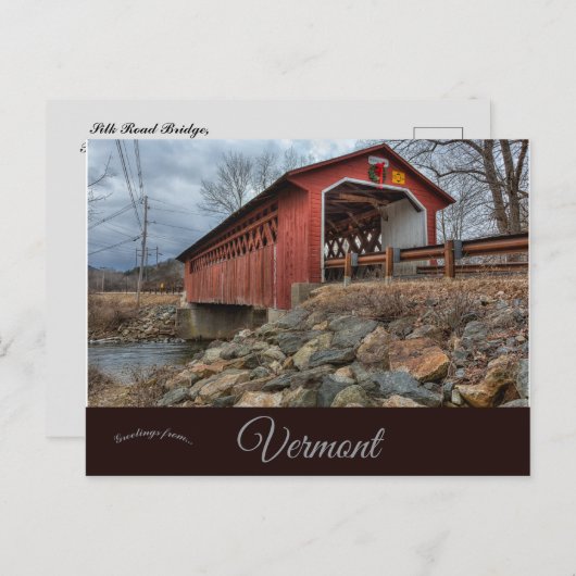 Zijde brug Bennington Vermont Briefkaart (Voorkant / Achterkant)