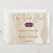 Zijde & Crème Glitter Witte Parels Save the Date (Voorkant)