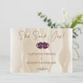 Zijde & Crème Glitter Witte Parels Save the Date (Staand voorkant)