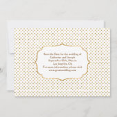 Zijde & Crème Glitter Witte Parels Save the Date (Achterkant)
