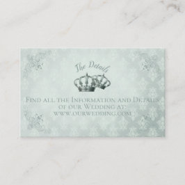 Zijde Damask - Kaart voor bruiloft Detail Visitekaartje