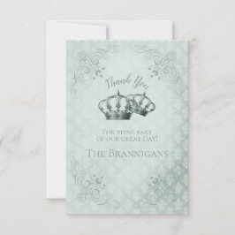 Zijde Damask - Weddenschap Hartelijk dank RSVP Kaartje