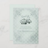 Zijde Damask - Weddenschap Hartelijk dank RSVP Kaartje (Voorkant / Achterkant)