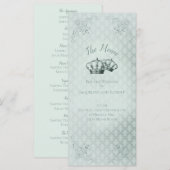 Zijde Damast - Trouwmenu kaart (Voorkant / Achterkant)