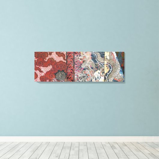 Zijde Dragon Tapestry Canvas Afdruk (Insitu (Houten vloer))