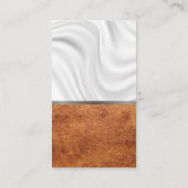Zijde Draperie | Bruine Leer Textuur Visitekaartje (Achterkant)