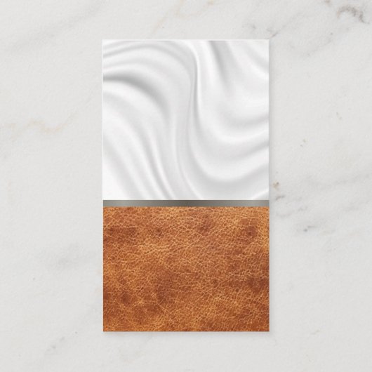 Zijde Draperie | Bruine Leer Textuur Visitekaartje (Achterkant)