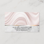 Zijde Draperie | Marmer Zilveren Afwerking Visitekaartje (Achterkant)