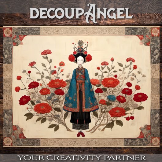 Zijde en bloemblaadjes - Decoupage - Tissuepapier