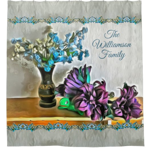 Zijde en Korn Husk Flowers 2190 Douchegordijn (Voorkant)